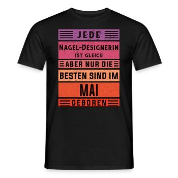 Nagelstudio Geburtstag Mai geboren - Männer T-Shirt - Schwarz - Vorne - AI Model Male 178 light (178cm)