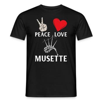 Peace Love Musette Baroque Musette - Männer T-Shirt - Schwarz - Vorne - AI Model Male 178 light (178cm)