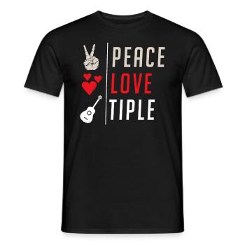 Peace Love Tiple Musical Instrument - Männer T-Shirt - Schwarz - Vorne - AI Model Male 178 light (178cm)