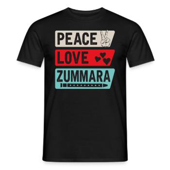 Peace Love Zummara Musical Instrument - Männer T-Shirt - Schwarz - Vorne - AI Model Male 178 light (178cm)