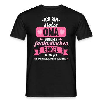 Stolze Oma von einem fantastischen Enkel Oma - Männer T-Shirt - Schwarz - Vorne - AI Model Male 178 light (178cm)