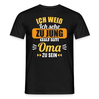 Zu jung um Oma zu sein Omi Gandma Oma - Männer T-Shirt - Schwarz - Vorne - AI Model Male 178 light (178cm)