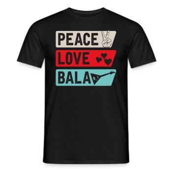 Peace Love Bala Musical Instrument - Männer T-Shirt - Schwarz - Vorne - AI Model Male 178 light (178cm)