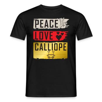 Peace Love Calliope Musical Instrument - Männer T-Shirt - Schwarz - Vorne - AI Model Male 178 light (178cm)