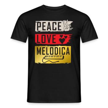 Peace Love Melodica Instrument de musique - T-shirt homme - noir - Devant - AI Model Male 178 light (178cm)