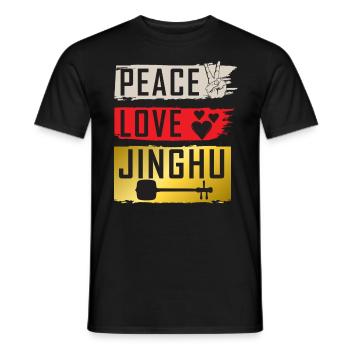 Peace Love Jinghu Musical Instrument - Männer T-Shirt - Schwarz - Vorne - AI Model Male 178 light (178cm)