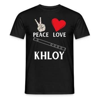 Peace Love Khloy Flute Music Instrument - Männer T-Shirt - Schwarz - Vorne - AI Model Male 178 light (178cm)