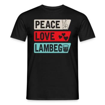 Peace Love Lambeg Instrument de musique de tambour - T-shirt homme - noir - Devant - AI Model Male 178 light (178cm)