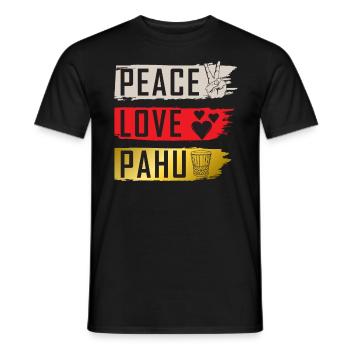 Peace Love Pahu Tambour Instrument de musique - T-shirt homme - noir - Devant - AI Model Male 178 light (178cm)