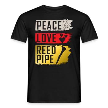 Peace Love Reed Pipe Musical Instrument - Männer T-Shirt - Schwarz - Vorne - AI Model Male 178 light (178cm)
