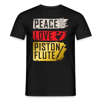 Peace Love Piston Flute Slide Whistle - Männer T-Shirt - Schwarz - Vorne - AI Model Male 178 light (178cm)