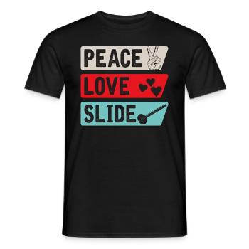 Peace Love Slide Musical Instrument - Männer T-Shirt - Schwarz - Vorne - AI Model Male 178 light (178cm)