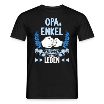 Opa und Enkel Freunde fürs Leben - Männer T-Shirt - Schwarz - Vorne - AI Model Male 178 light (178cm)