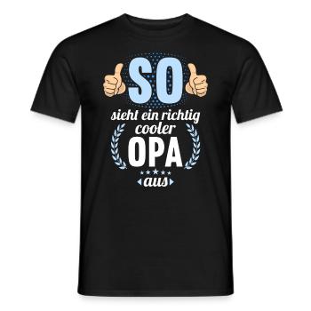 So sieht ein richtig cooler Opa aus - Männer T-Shirt - Schwarz - Vorne - AI Model Male 178 light (178cm)
