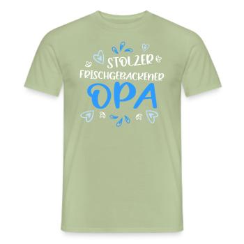 Stolzer frischgebackener Opa - Männer T-Shirt - Sage - Vorne - AI Model Male 178 light (178cm)