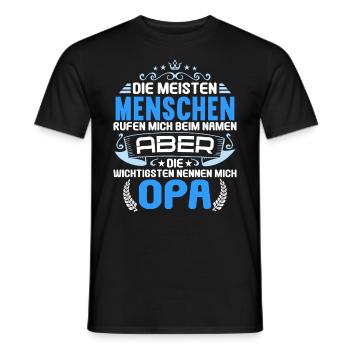 Die wichtigsten Menschen nennen mich Opa - Männer T-Shirt - Schwarz - Vorne - AI Model Male 178 light (178cm)
