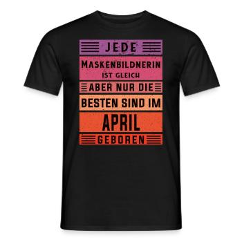 Kosmetiker Geburtstag April geboren - Männer T-Shirt - Schwarz - Vorne - AI Model Male 178 light (178cm)
