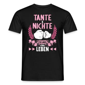 Tante und Nichte Freunde fürs Leben - Männer T-Shirt - Schwarz - Vorne - AI Model Male 178 light (178cm)
