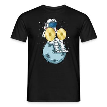 Becken Musikinstrument Astronaut Big Band Becken - Männer T-Shirt - Schwarz - Vorne - AI Model Male 178 light (178cm)