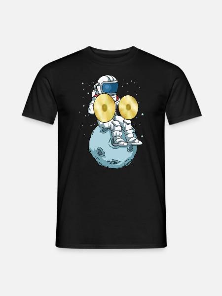 Becken Musikinstrument Astronaut Big Band Becken - Männer T-Shirt - Schwarz