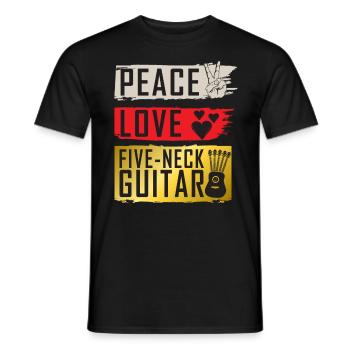 Instrument de musique de guitare à cinq manches - T-shirt homme - noir - Devant - AI Model Male 178 light (178cm)