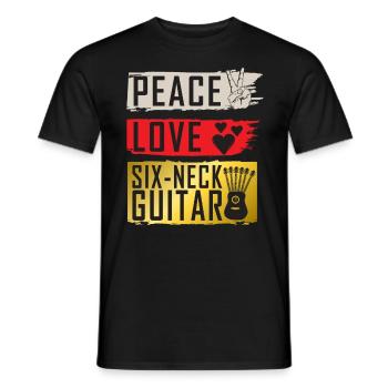 Instrument de musique de guitare à six manches - T-shirt homme - noir - Devant - AI Model Male 178 light (178cm)