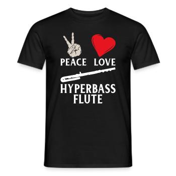 Peace Love Hyperbass Flute Instrument - Männer T-Shirt - Schwarz - Vorne - AI Model Male 178 light (178cm)