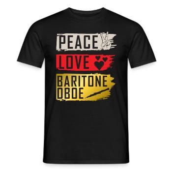 Peace Love Baryton Hautbois Instrument - T-shirt homme - noir - Devant - AI Model Male 178 light (178cm)