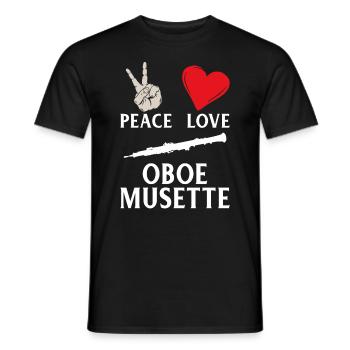 Peace Love Hautbois Musette Instrument de musique - T-shirt homme - noir - Devant - AI Model Male 178 light (178cm)