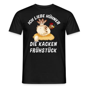 Ich Liebe Hühner, die kacken Frühstück - Männer T-Shirt - Schwarz - Vorne - AI Model Male 178 light (178cm)