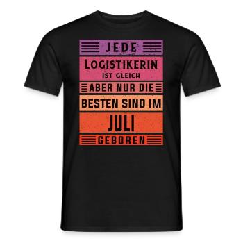 Logistik Geburtstag Juli geboren Logistikerin - Männer T-Shirt - Schwarz - Vorne - AI Model Male 178 light (178cm)