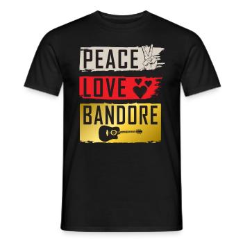 Peace Love Bandore Musical Instrument - Männer T-Shirt - Schwarz - Vorne - AI Model Male 178 light (178cm)