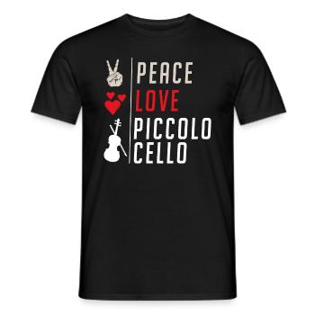 Piccolo Cello Musical Instrument Players - Men's T-Shirt - black - Front - AI Model Male 178 light (178cm)