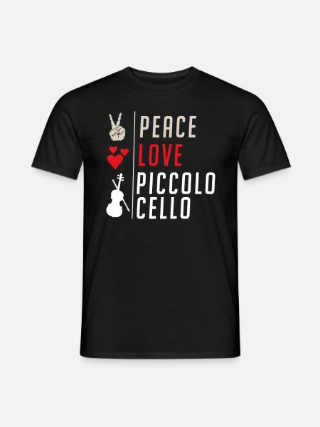 Piccolo Cello Musical Instrument Players - Men's T-Shirt - black