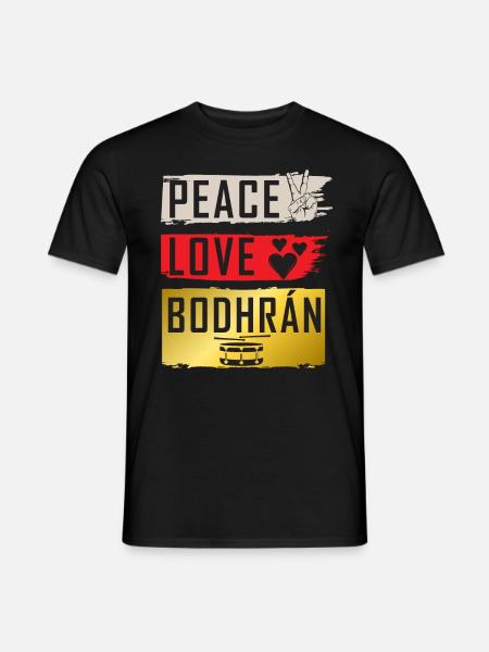 Bodhrán Musical Instrument Frame Drum - Männer T-Shirt - Schwarz