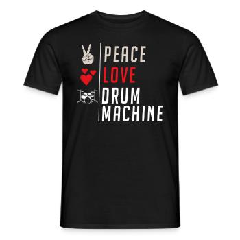 Drum Machine Musical Instrument Drummers - Men's T-Shirt - black - Front - AI Model Male 178 light (178cm)