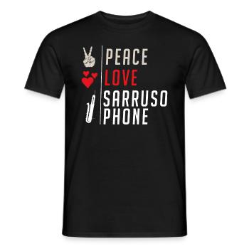 Sarrusophone Instrument de musique à vent en bois - T-shirt homme - noir - Devant - AI Model Male 178 light (178cm)