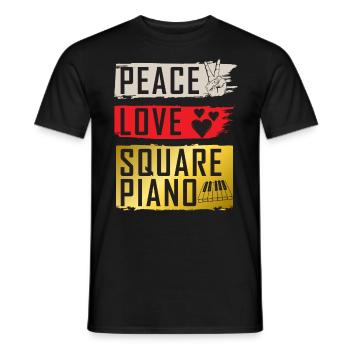 Peace Love Square Piano Music Instrument - Men's T-Shirt - black - Front - AI Model Male 178 light (178cm)