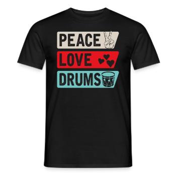 Drums Musical Instrument Lovers Drummers - Men's T-Shirt - black - Front - AI Model Male 178 light (178cm)