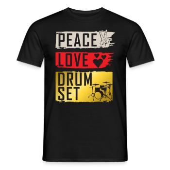 Drum Set Musical Instrument Drum Kit - Men's T-Shirt - black - Front - AI Model Male 178 light (178cm)
