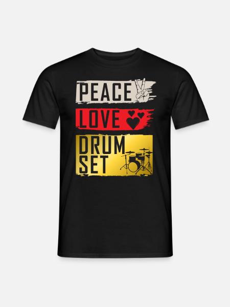 Batterie Batterie Instrument de Musique Kit Batterie - T-shirt homme - noir