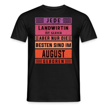 Bauern Geburtstag August geboren Landwirtin - Männer T-Shirt - Schwarz - Vorne - AI Model Male 178 light (178cm)