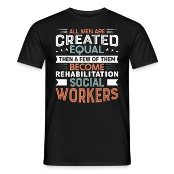 Rehabilitation Social Worker Occupation Job Rehab - Men's T-Shirt - black - Front - AI Model Male 178 light (178cm)