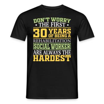 Rehabilitation Social Worker Occupation Job Rehab - Men's T-Shirt - black - Front - AI Model Male 178 light (178cm)