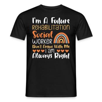Future Rehabilitation Social Worker Social Working - Men's T-Shirt - black - Front - AI Model Male 178 light (178cm)