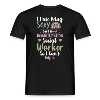 Rehabilitation Social Worker Occupation Job Rehab - Männer T-Shirt - Schwarz - Vorne - AI Model Male 178 light (178cm)