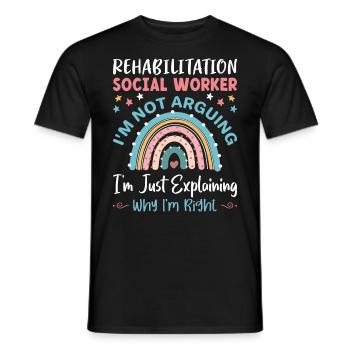 Rehabilitation Social Worker Occupation Job Rehab - Men's T-Shirt - black - Front - AI Model Male 178 light (178cm)