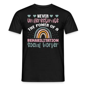 The Power Of A Rehabilitation Social Worker Job - Männer T-Shirt - Schwarz - Vorne - AI Model Male 178 light (178cm)