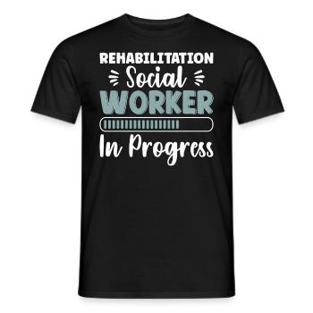 Réadaptation Travailleur social en cours Emploi - T-shirt homme - noir - Devant - AI Model Male 178 light (178cm)