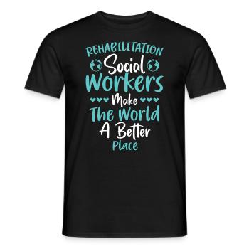 Rehabilitation Social Worker Occupation Job Rehab - Men's T-Shirt - black - Front - AI Model Male 178 light (178cm)